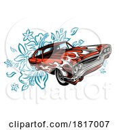 Muscle Car With Flowers Licensed Clipart