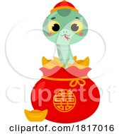 Cartoon Cute Chinese Snake Licensed Clipart