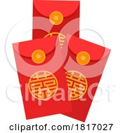 Cartoon Chinese New Year Lucky Money Pockets Licensed Clipart