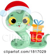 Cartoon Cute Christmas Snake Licensed Clipart