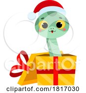 Cartoon Cute Christmas Snake Licensed Clipart