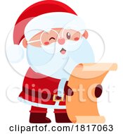 Poster, Art Print Of Cartoon Santa Claus Holding A List Licensed Clipart