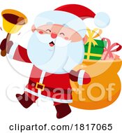 Poster, Art Print Of Cartoon Santa Claus Ringing A Bell Licensed Clipart