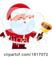 Poster, Art Print Of Cartoon Santa Claus Ringing A Bell Licensed Clipart