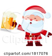 Poster, Art Print Of Cartoon Santa Claus With Beer Licensed Clipart