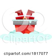 Poster, Art Print Of Cartoon Santa Claus Feet In A Chimney Licensed Clipart