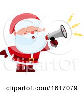 Poster, Art Print Of Cartoon Santa Claus Using A Megaphone Licensed Clipart