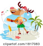 Cartoon Christmas Reindeer On Vacation Licensed Clipart