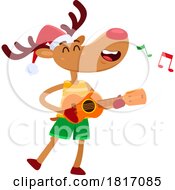 Cartoon Christmas Reindeer On Vacation Licensed Clipart