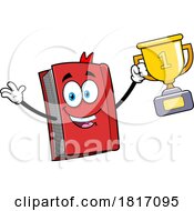 Cartoon Book With A Trophy Mascot Licensed Clipart