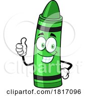 Cartoon Green Crayon Mascot Licensed Clipart