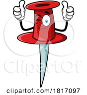 Cartoon Thumb Tack Mascot Licensed Clipart