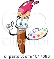 Cartoon Paintbrush Mascot Licensed Clipart