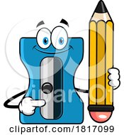 Cartoon Pencil And Sharpener Mascot Licensed Clipart