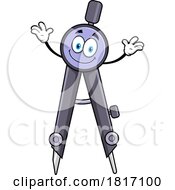 Cartoon Drafting Compass Mascot Licensed Clipart