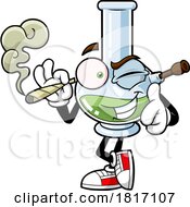 Cartoon Bong Mascot Smoking A Joint Licensed Clipart