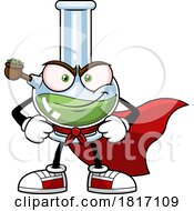 Cartoon Bong Mascot Wearing A Cape Licensed Clipart