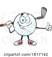 Cartoon Golf Ball Mascot Licensed Clipart