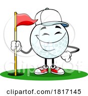 Cartoon Golf Ball Mascot Licensed Clipart