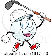 Cartoon Golf Ball Mascot Licensed Clipart