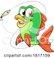 Cartoon Fish And Lure Licensed Clipart