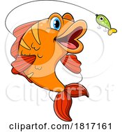 Cartoon Fish And Lure Licensed Clipart