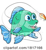 Cartoon Fish And Lure Licensed Clipart