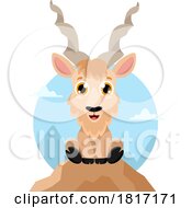 Cartoon Markhor On A Mountain Top Licensed Clipart