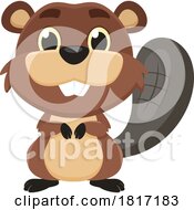 Cartoon Happy Beaver Licensed Clipart