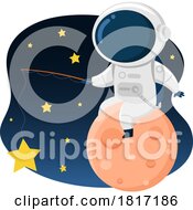 Cartoon Astronaut Fishing For The Stars Licensed Clipart