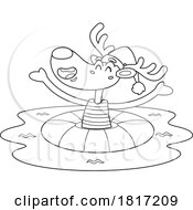 Cartoon Christmas Reindeer On Vacation Licensed Clipart