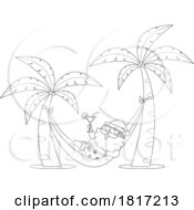 Cartoon Vacation Santa Claus In A Hammock Licensed Clipart