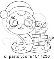 Cartoon Cute Christmas Snake Licensed Clipart