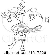 Cartoon Christmas Reindeer On Vacation Licensed Clipart