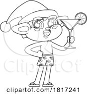 Cartoon Christmas Elf On Vacation Licensed Clipart