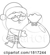 Poster, Art Print Of Cartoon Santa Claus With His Sack Licensed Clipart