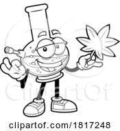 Cartoon Bong Mascot Holding A Pot Leaf Licensed Clipart