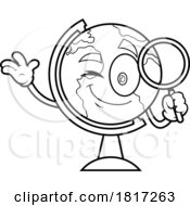 Cartoon Globe Searching Mascot Licensed Clipart