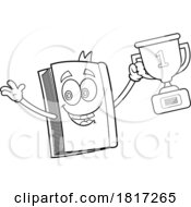 Cartoon Book With A Trophy Mascot Licensed Clipart