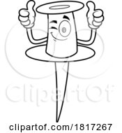 Cartoon Thumb Tack Mascot Licensed Clipart