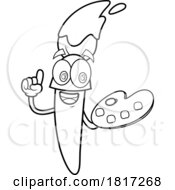 Cartoon Paintbrush Mascot Licensed Clipart