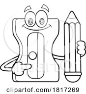 Cartoon Pencil And Sharpener Mascot Licensed Clipart