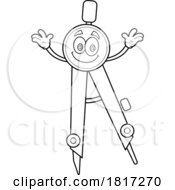 Cartoon Drafting Compass Mascot Licensed Clipart