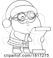 Poster, Art Print Of Cartoon Santa Claus Holding A List Licensed Clipart