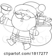 Poster, Art Print Of Cartoon Santa Claus Ringing A Bell Licensed Clipart