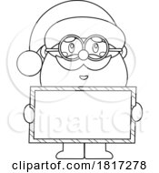 Poster, Art Print Of Cartoon Santa Claus Holding A Sign Licensed Clipart