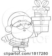 Poster, Art Print Of Cartoon Santa Claus Holding Gifts Licensed Clipart