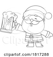 Cartoon Santa Claus With Beer Licensed Clipart