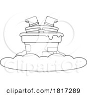 Cartoon Santa Claus Feet In A Chimney Licensed Clipart