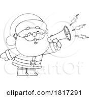 Cartoon Santa Claus Using A Megaphone Licensed Clipart